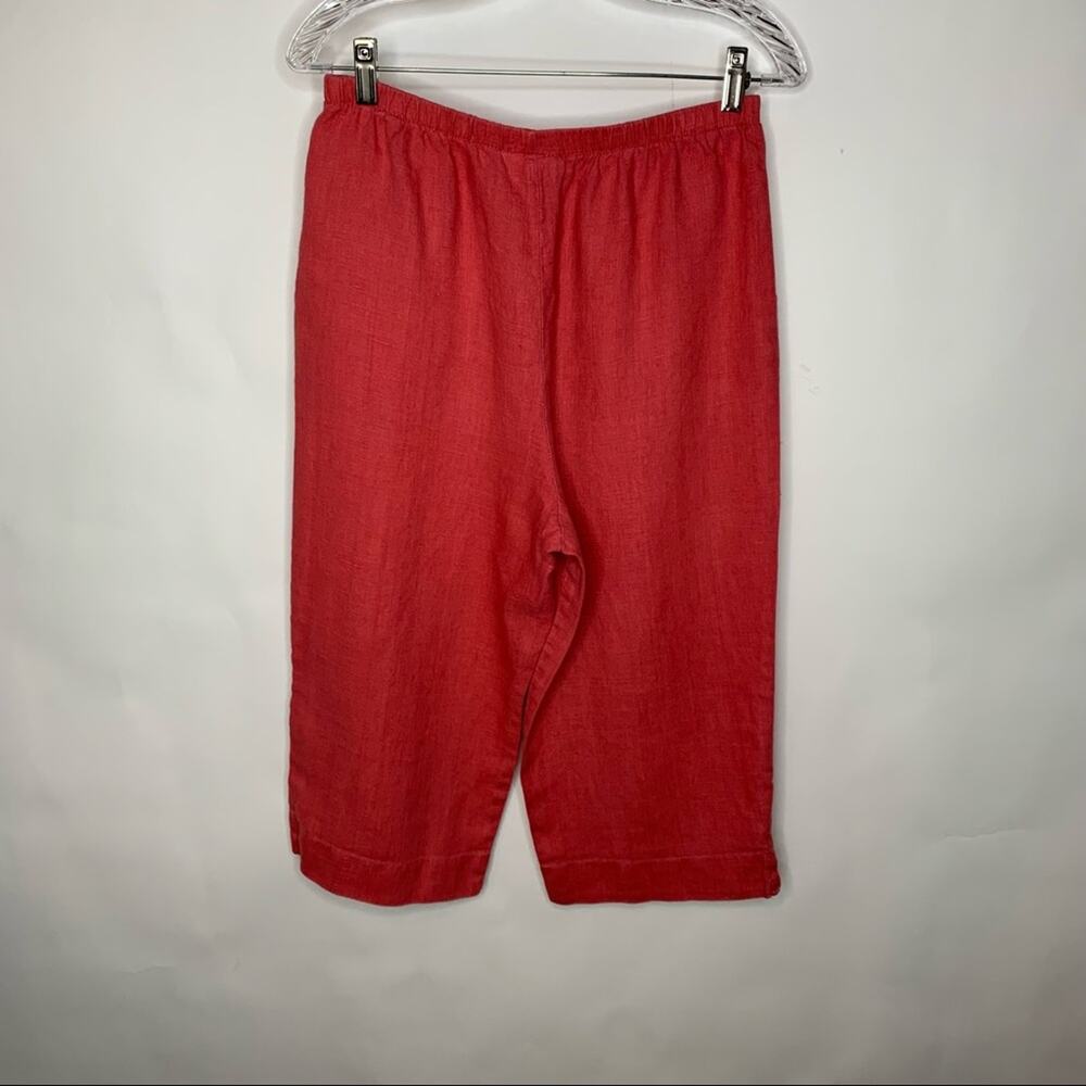 IVY Brand  Linen Cropped Pants Capri Sz Medium Naturecore